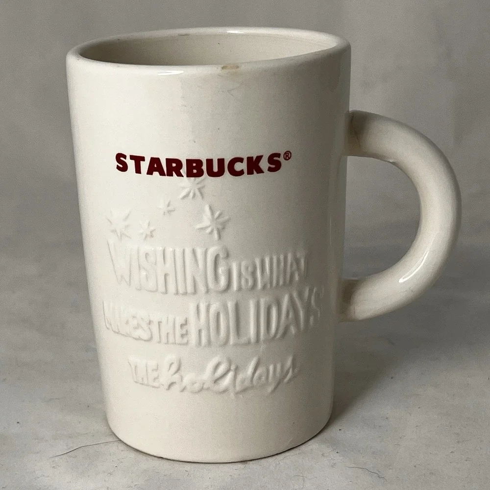 Starbucks 2010 Holiday Mug 10 oz Wishing Is What Makes The Holidays Christmas